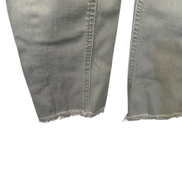 Loft Womens Modern Skinny Crop Jeans 24 00 Gray Cotton Mid-Rise Frayed Hem Denim - Picture 5 of 7